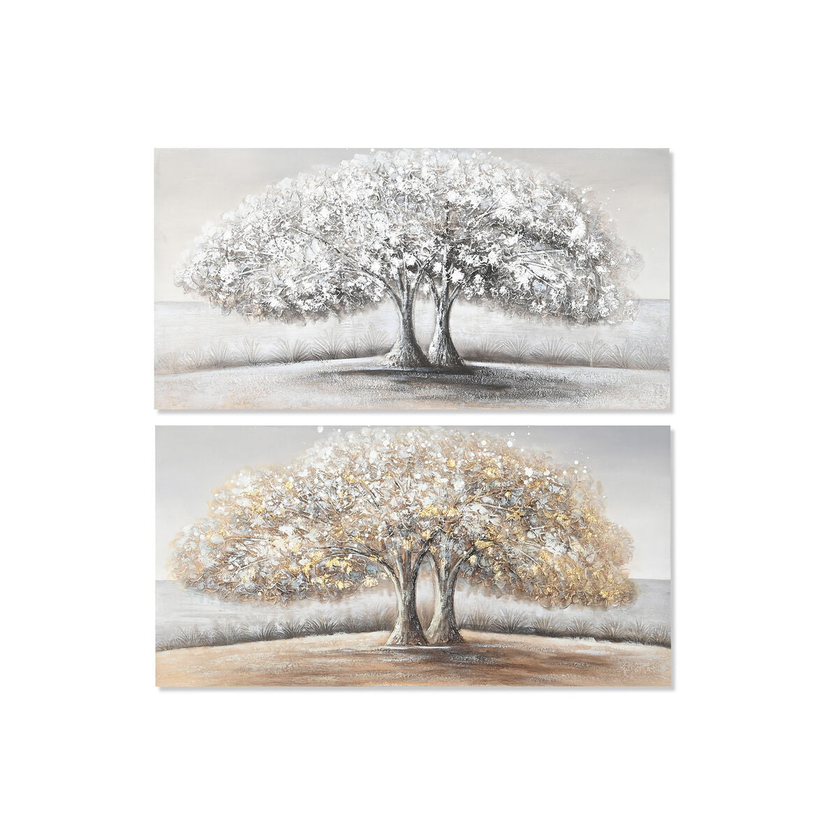 Painting DKD Home Decor Tree Traditional 120 x 3 x 60 cm (2 Units) DKD Home Decor