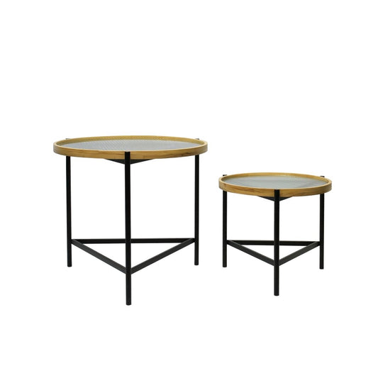 Set of 2 tables DKD Home Decor Black (Refurbished B) DKD Home Decor