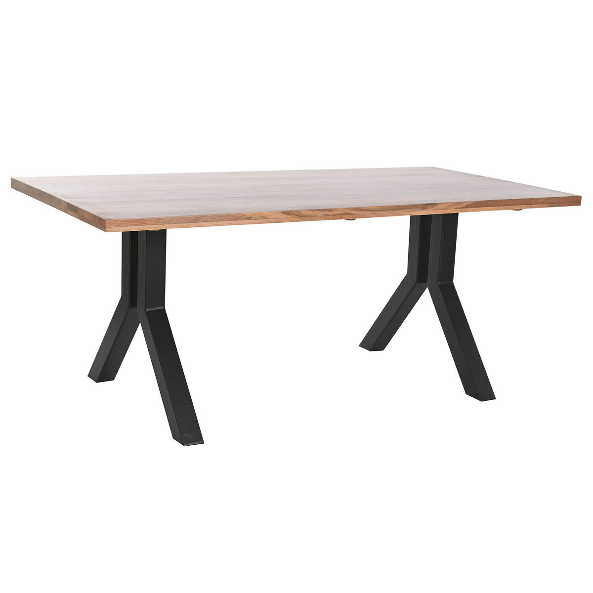 Dining Table DKD Home Decor Natural Black Metal 180 x 90 x 75 cm