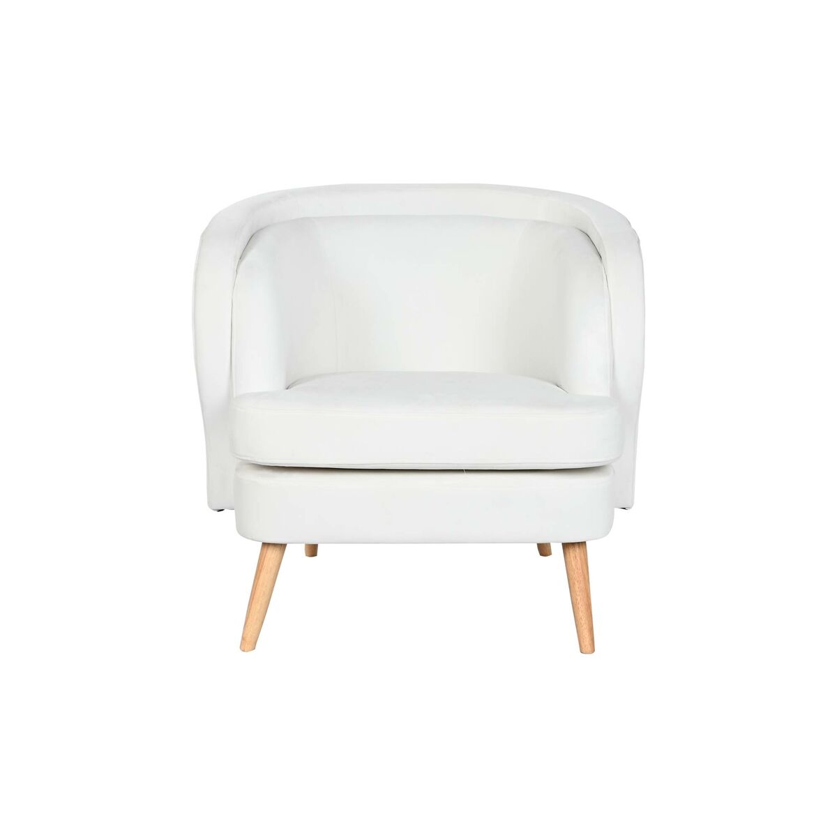 Armchair DKD Home Decor White Natural Wood 91 x 80 x 78 cm