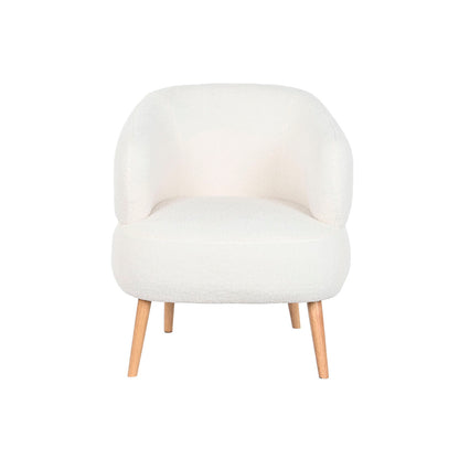 Armchair DKD Home Decor White Natural Wood 70 x 70 x 80 cm