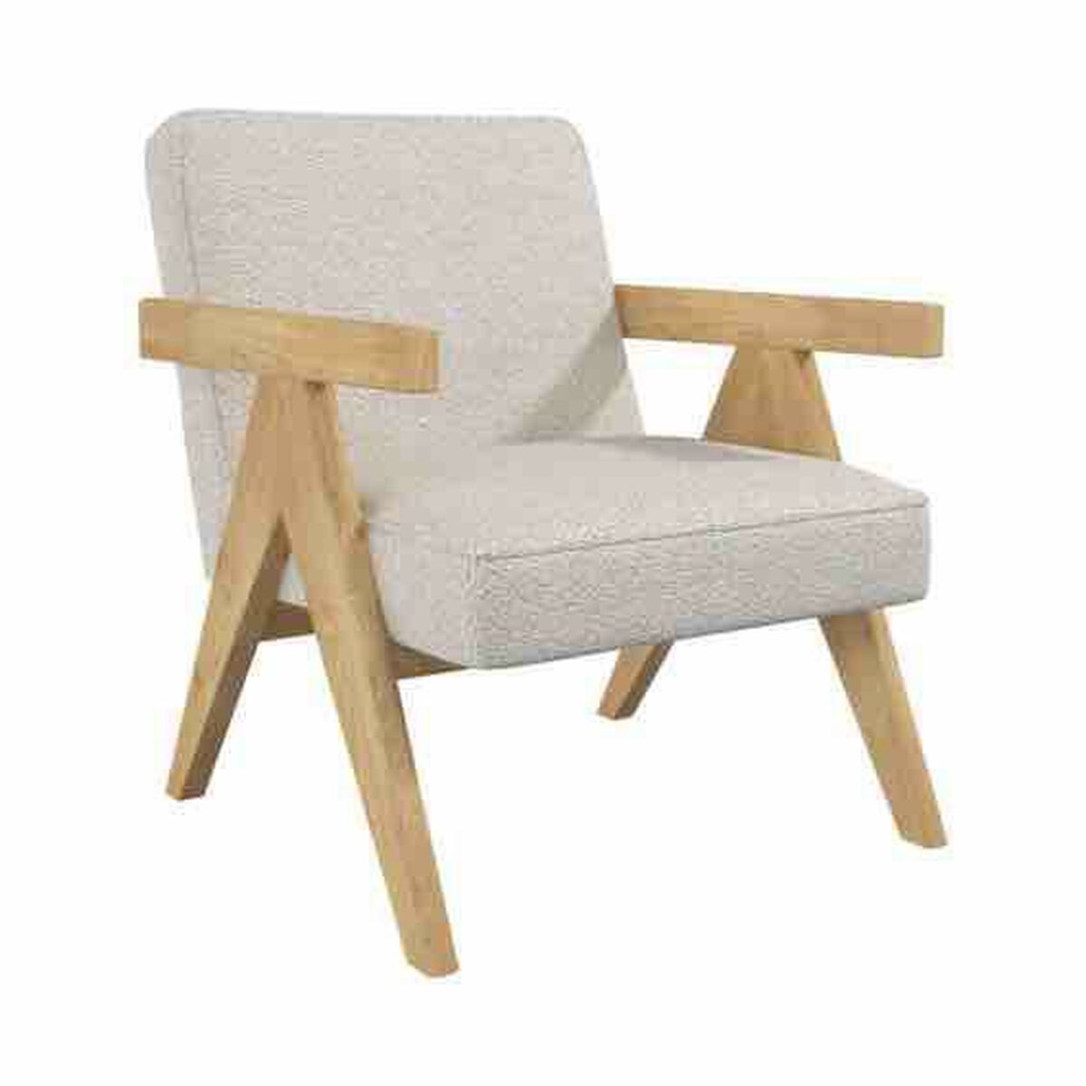 Armchair DKD Home Decor White Polyester Wood 64 x 66 x 79 cm