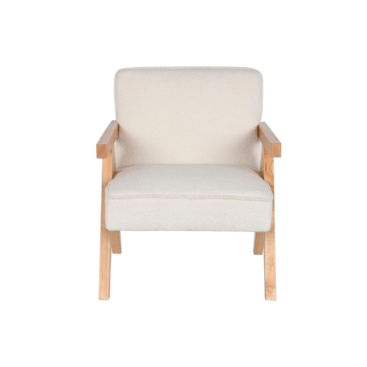 Armchair DKD Home Decor White Polyester Wood 64 x 66 x 79 cm