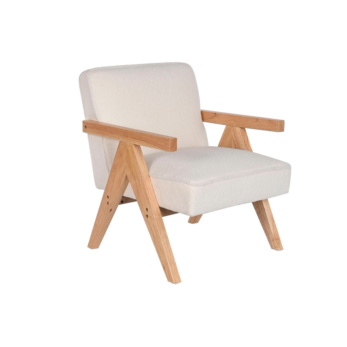 Armchair DKD Home Decor White Polyester Wood 64 x 66 x 79 cm