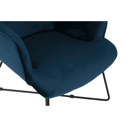 Armchair DKD Home Decor Blue Black Metal 68 x 76 x 90 cm