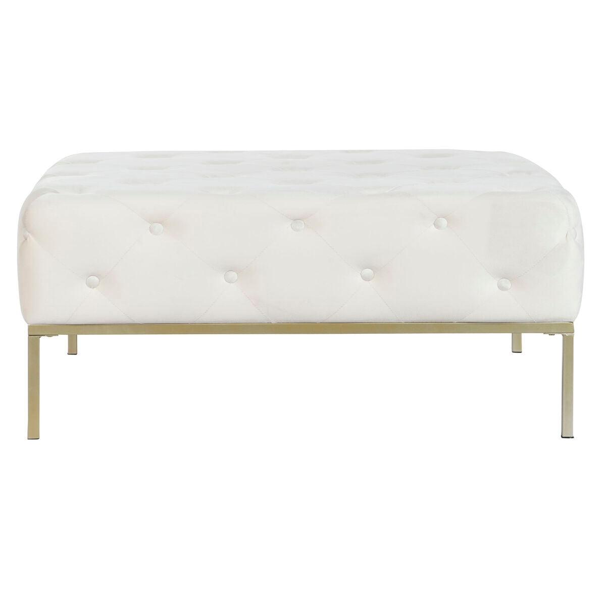 Bench DKD Home Decor White Golden Metal 100 x 100 x 45 cm