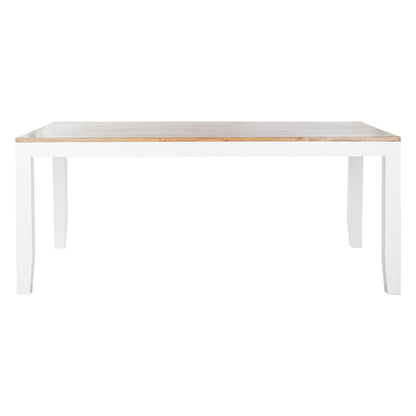 Dining Table DKD Home Decor White Brown Acacia Mango wood 200 x 100 x 80 cm