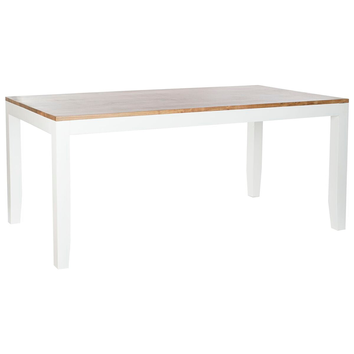 Dining Table DKD Home Decor White Brown Acacia Mango wood 200 x 100 x 80 cm