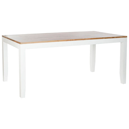 Dining Table DKD Home Decor White Brown Acacia Mango wood 200 x 100 x 80 cm