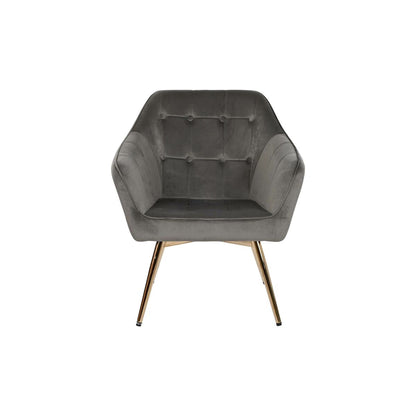 Armchair DKD Home Decor Golden Dark grey Metal 74 x 74 x 90 cm