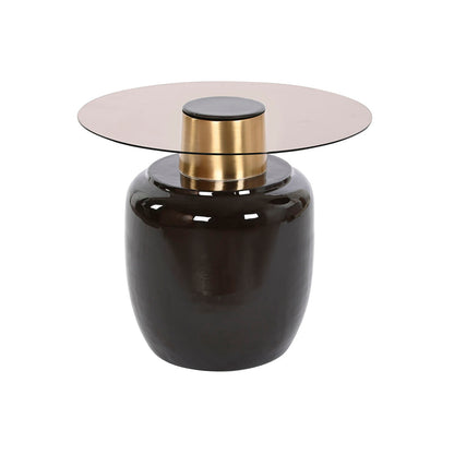 Side table DKD Home Decor Black Golden Metal Crystal 59 x 59 x 46 cm