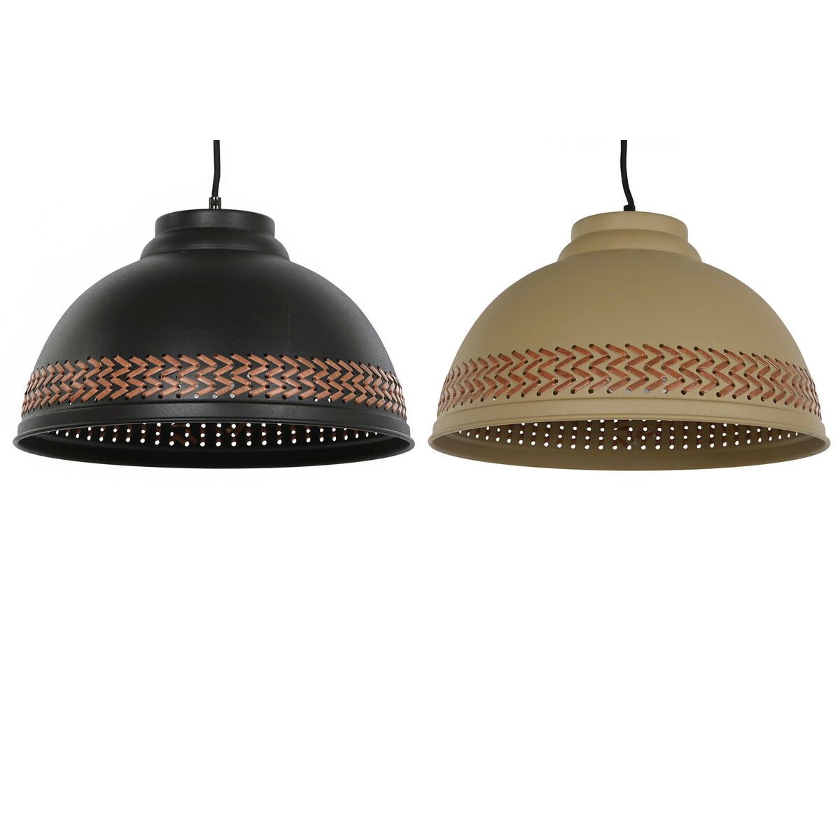 Ceiling Light DKD Home Decor Brown Black Cream Metal 50 W 39 x 39 x 22 cm (2 Units) DKD Home Decor