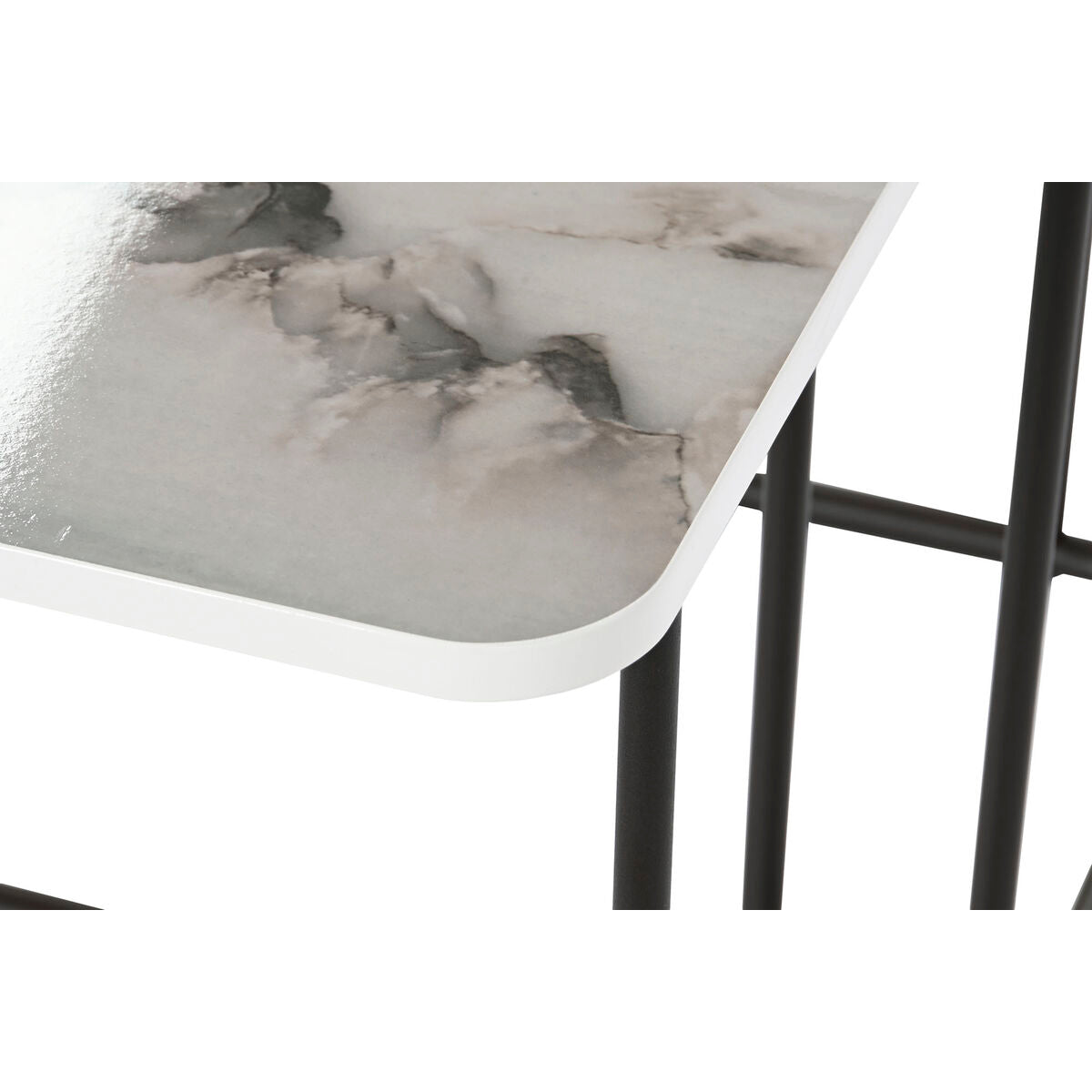 Set of 2 tables DKD Home Decor White Black 51 x 43 x 49 cm