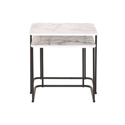 Set of 2 tables DKD Home Decor White Black 51 x 43 x 49 cm