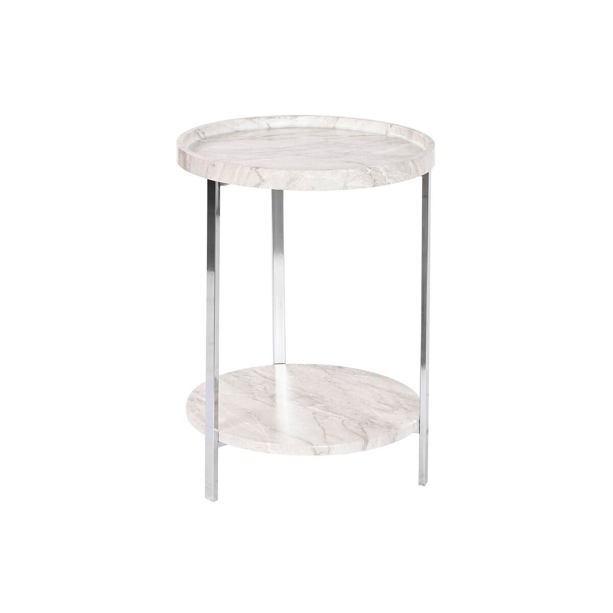 Side table DKD Home Decor White Silver Metal MDF Wood 40 x 40 x 53 cm