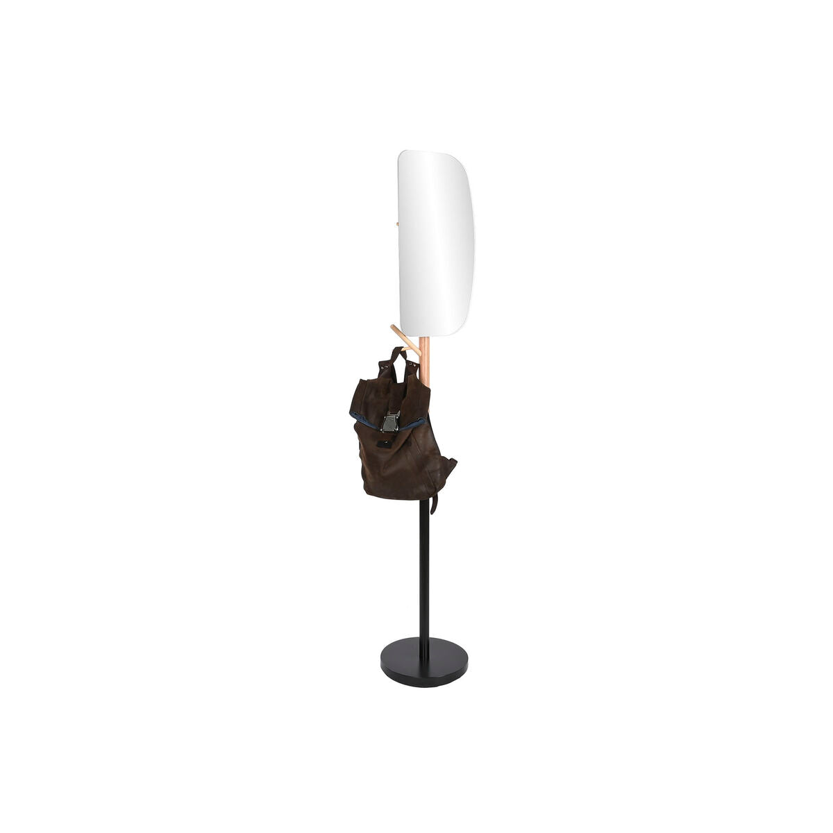 Hat stand Home ESPRIT Black Natural Wood Metal Scandi 33 x 33 x 185 cm