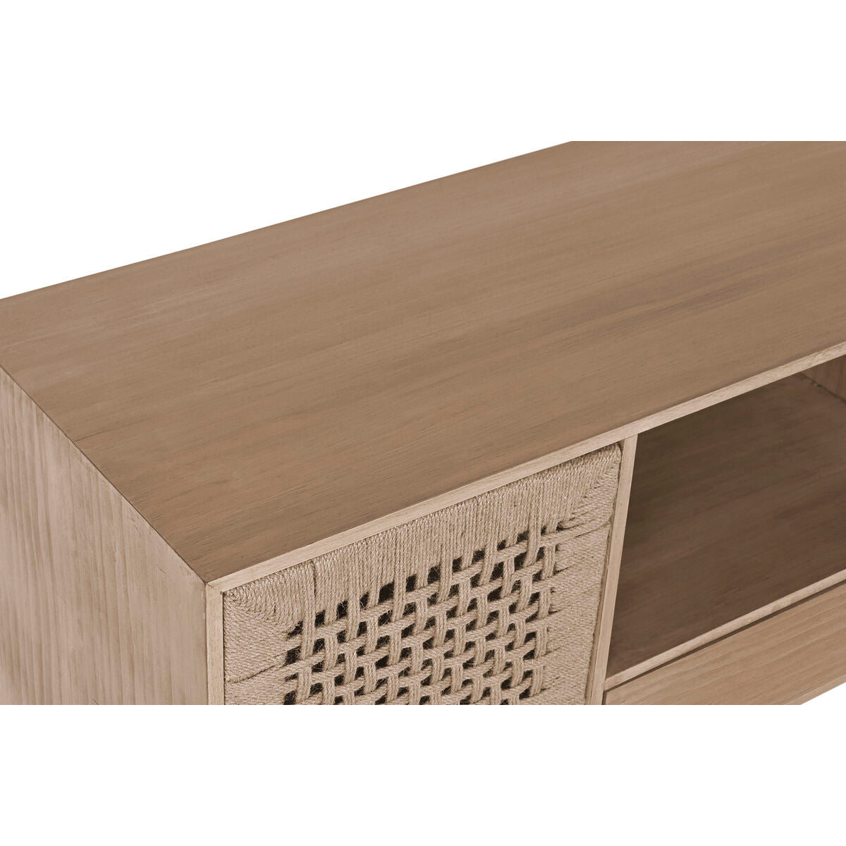 TV furniture Home ESPRIT Beige Natural Jute Pinewood 120 x 40 x 55 cm