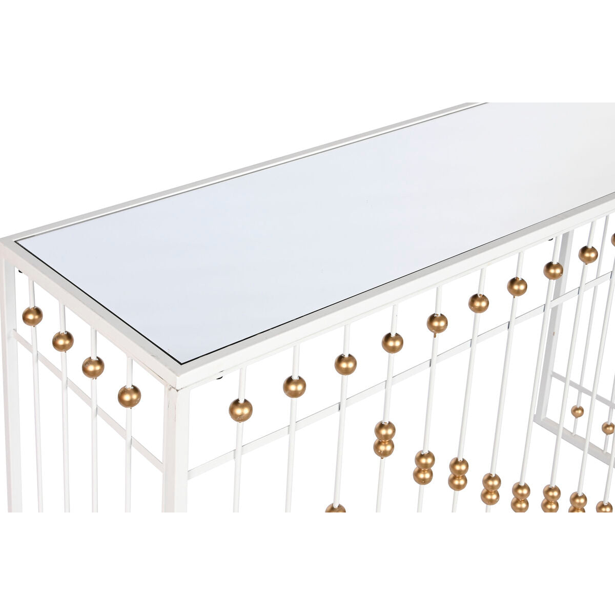 Console Home ESPRIT White Golden Mirror 120 x 40 x 80 cm