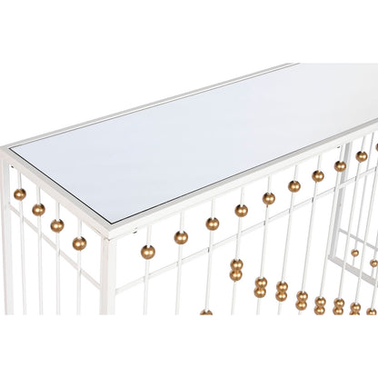 Console Home ESPRIT White Golden Mirror 120 x 40 x 80 cm