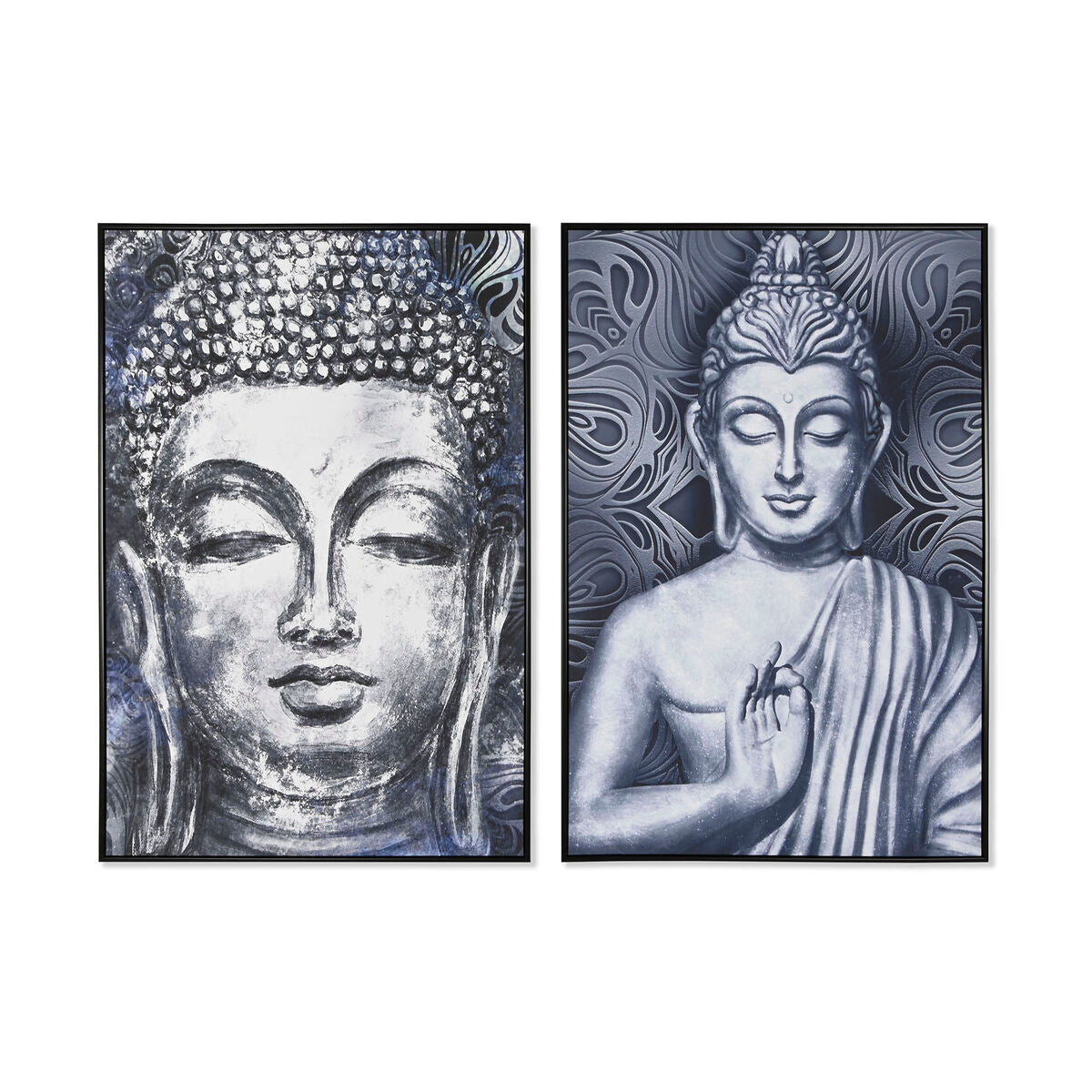 Painting Home ESPRIT Buddha Oriental 83 x 4,5 x 123 cm (2 Units) Home ESPRIT