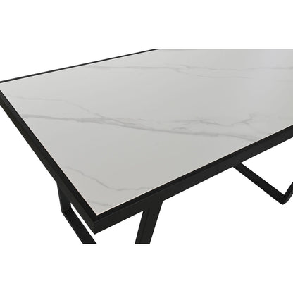 Dining Table Home ESPRIT White Black Metal 150 x 80 x 75 cm