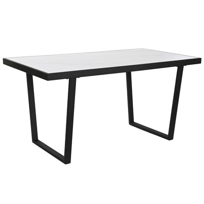 Dining Table Home ESPRIT White Black Metal 150 x 80 x 75 cm