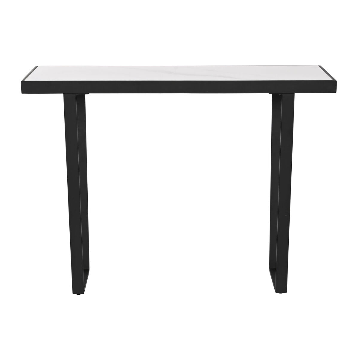 Console Home ESPRIT White Black Metal 100 x 35 x 75 cm