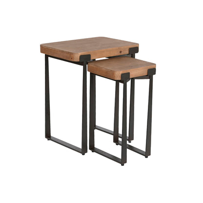 Set of 2 tables Home ESPRIT Brown Black 50 x 38 x 62 cm