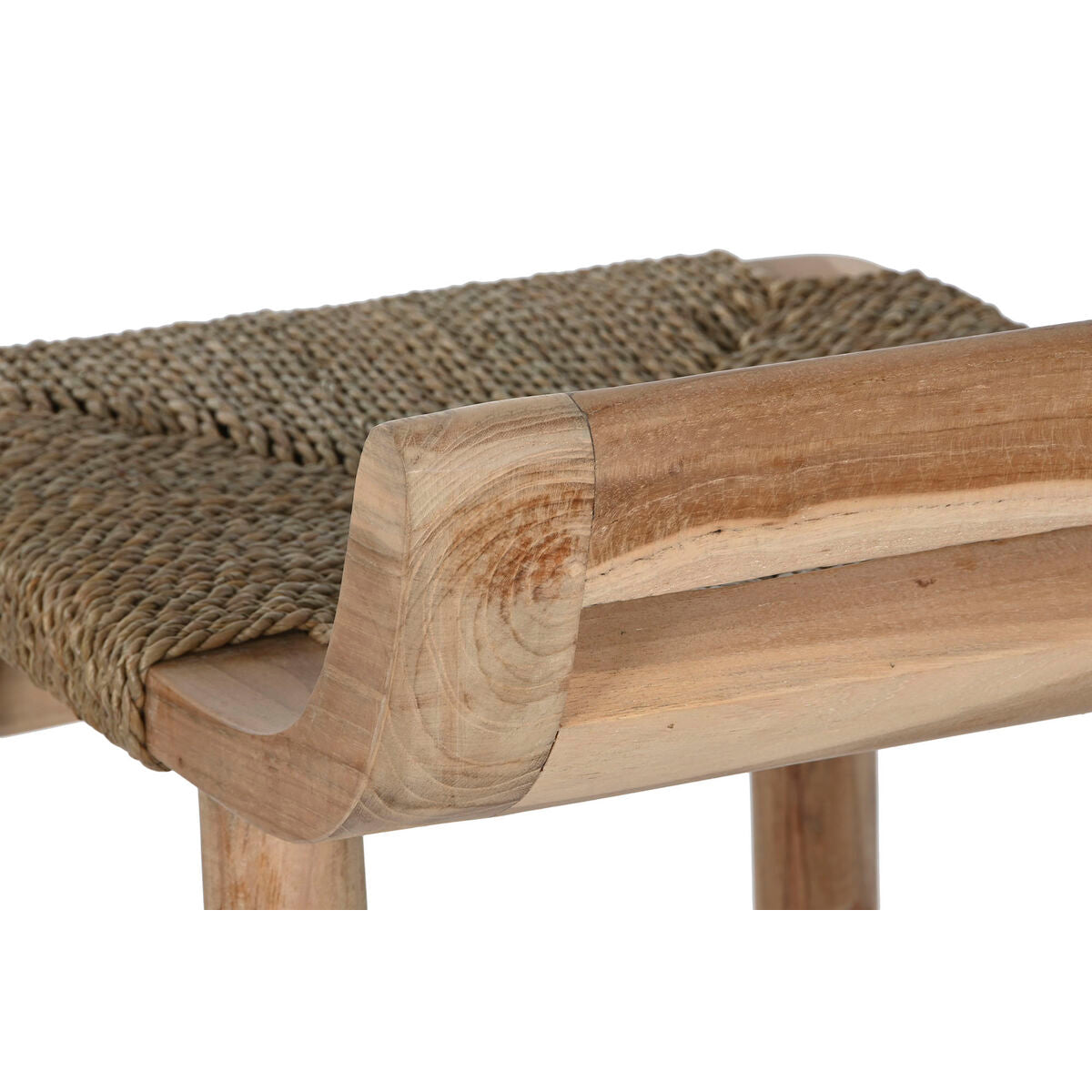 Stool Home ESPRIT Natural Rattan Teak Fibre 37 x 45 x 77 cm