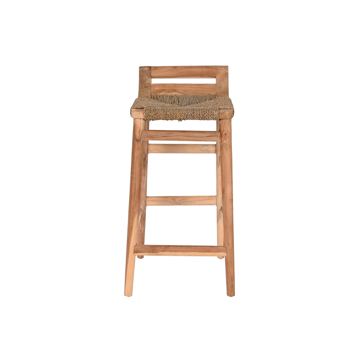 Stool Home ESPRIT Natural Rattan Teak Fibre 37 x 45 x 77 cm