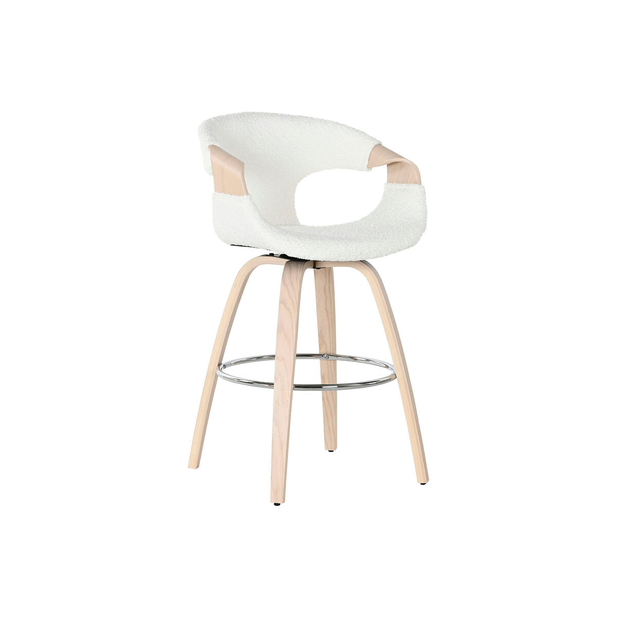 Stool Home ESPRIT White Wood 55,5 x 52,5 x 92,5 cm