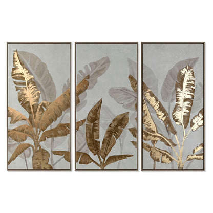 Set of 3 pictures Home ESPRIT Palms Tropical 180 x 4 x 120 cm (3 Pieces) Home ESPRIT