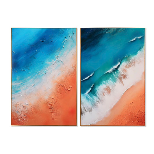 Painting Home ESPRIT Modern Beach 80 x 3 x 120 cm (2 Units)