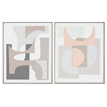 Painting Home ESPRIT Abstract Urban 82,3 x 4,5 x 102 cm (2 Units) Home ESPRIT