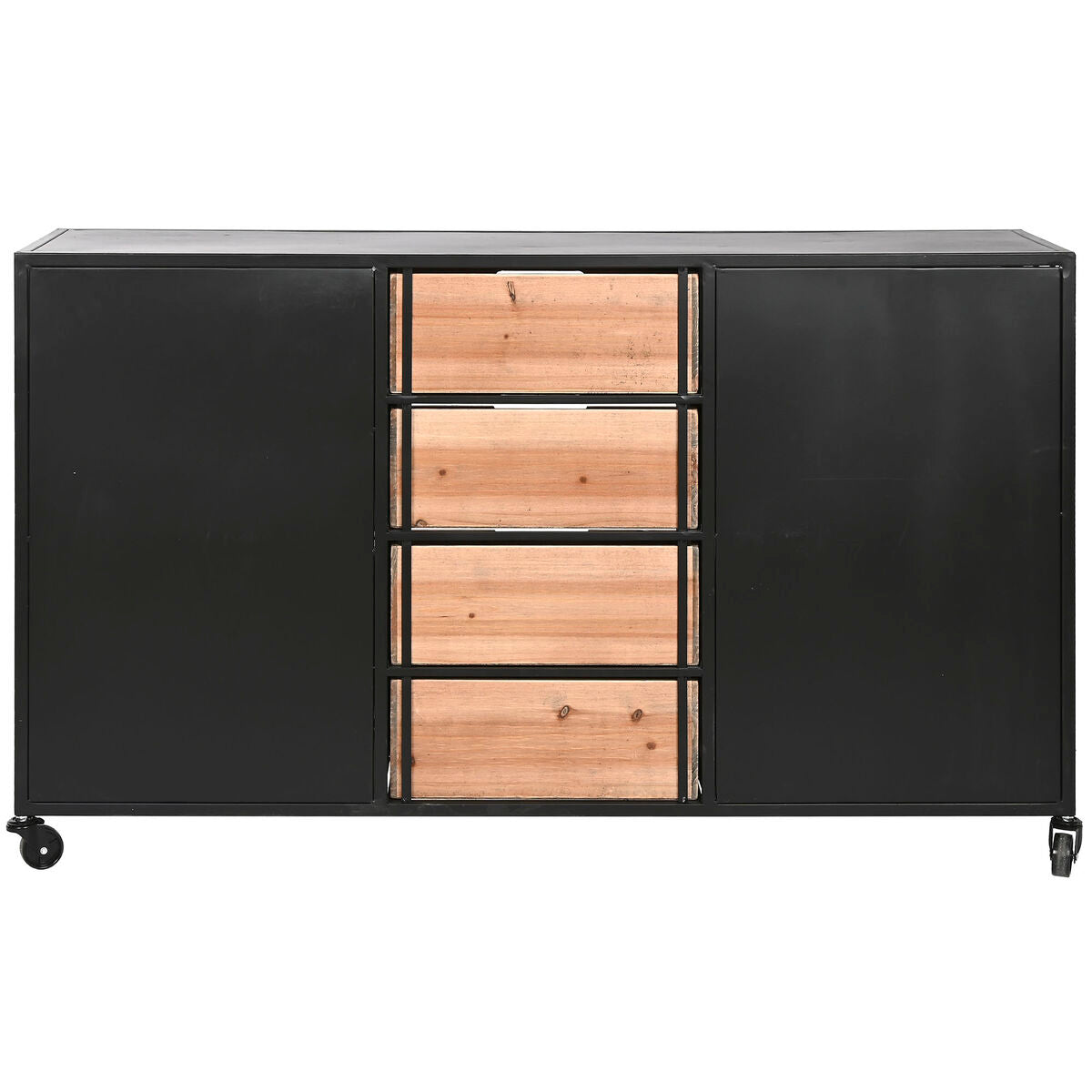 Chest of drawers Home ESPRIT Brown Black Metal Fir Loft 122,5 x 32,5 x 74 cm