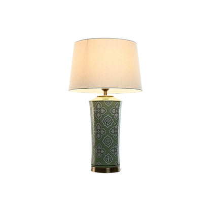 Desk lamp Home ESPRIT White Green Golden Ceramic 50 W 220 V 40 x 40 x 69 cm