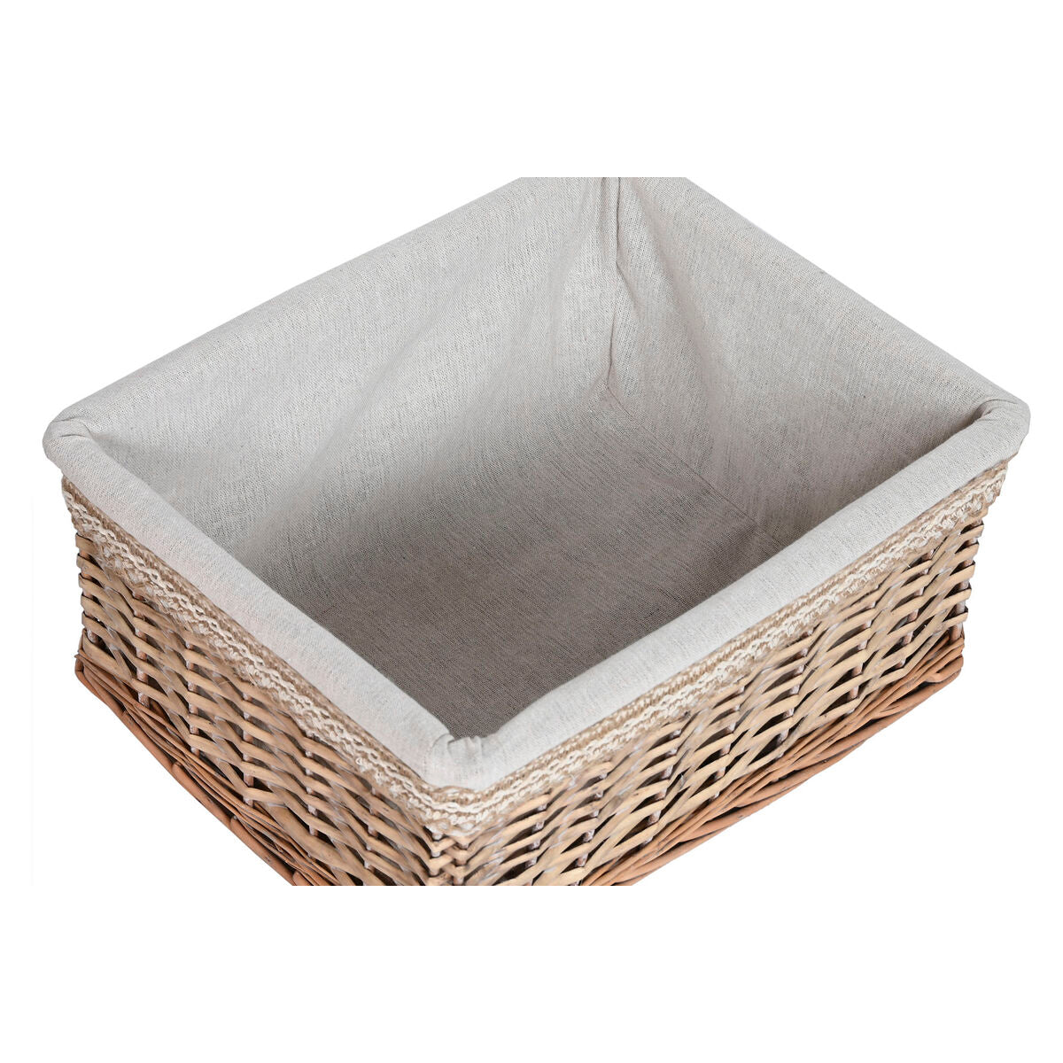 Laundry basket Home ESPRIT Beige Natural wicker Shabby Chic 47 x 35 x 55 cm 5 Pieces