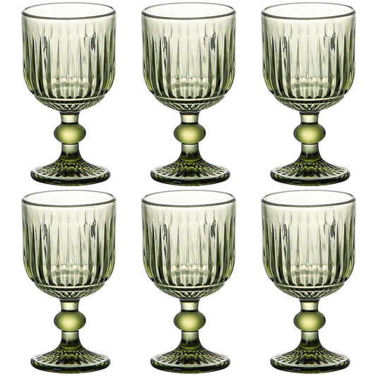 Set of cups Home ESPRIT Green Crystal 8 x 8 x 14,5 cm (6 Units)