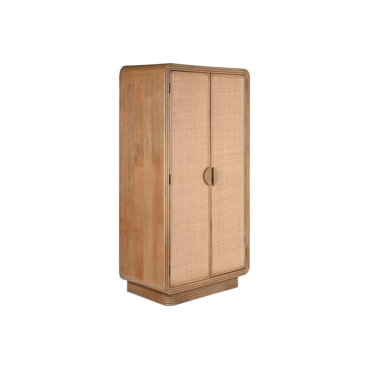 Cupboard Home ESPRIT Natural Wood Rattan 100 x 55 x 190 cm