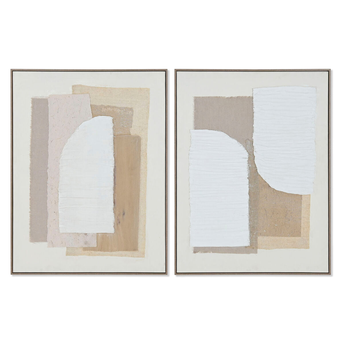 Painting Home ESPRIT White Beige Abstract Scandinavian 62 x 3,2 x 82 cm (2 Units) Home ESPRIT