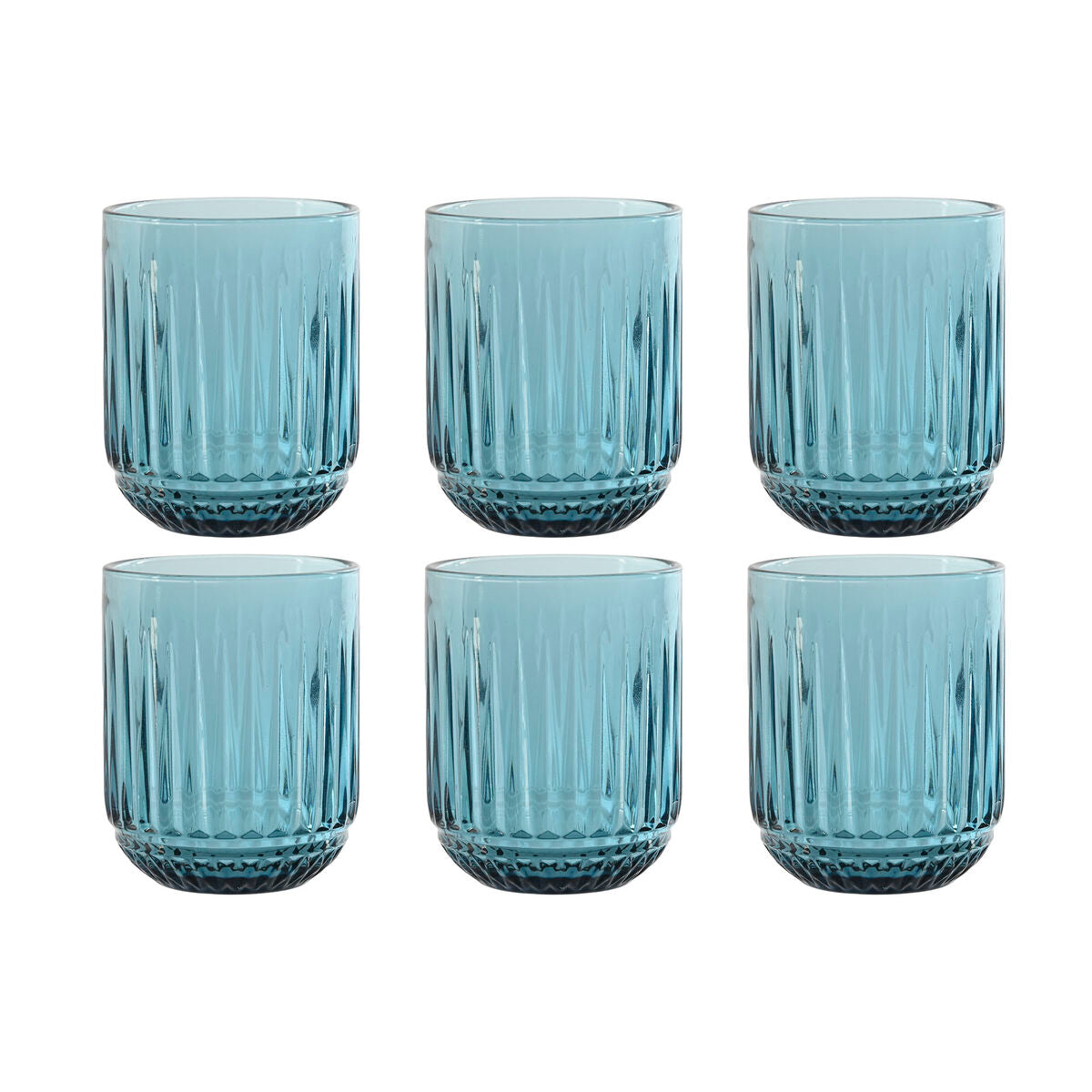 Set of glasses Home ESPRIT Blue Crystal (6 Units)