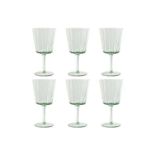 Set of cups Home ESPRIT Green Crystal 285 ml 8,4 x 8,4 x 16,4 cm (6 Units)