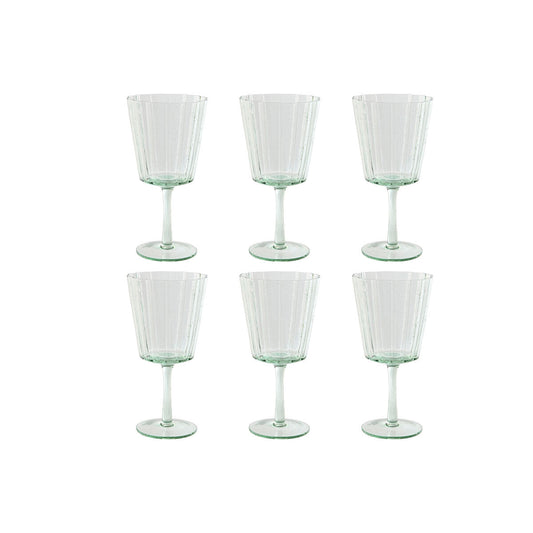 Set of cups Home ESPRIT Green Crystal 9 x 9 x 17,8 cm (6 Units)