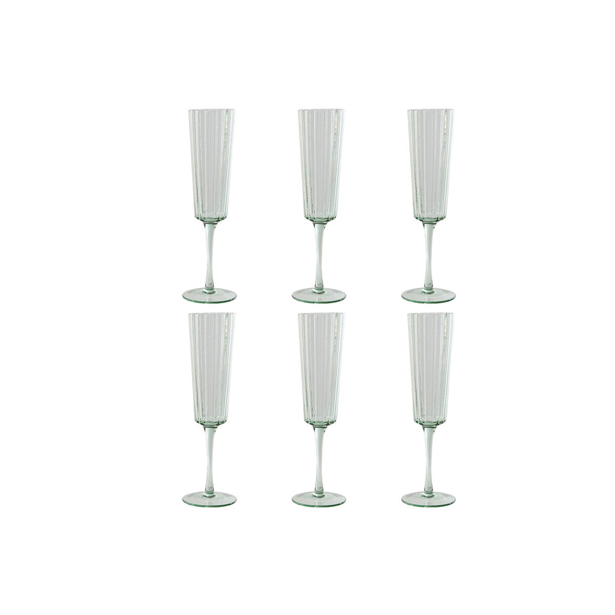 Set of cups Home ESPRIT Green Crystal 6 x 6 x 23,7 cm (6 Units)