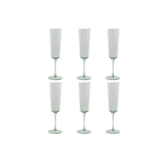 Set of cups Home ESPRIT Green Crystal 6 x 6 x 23,7 cm (6 Units)