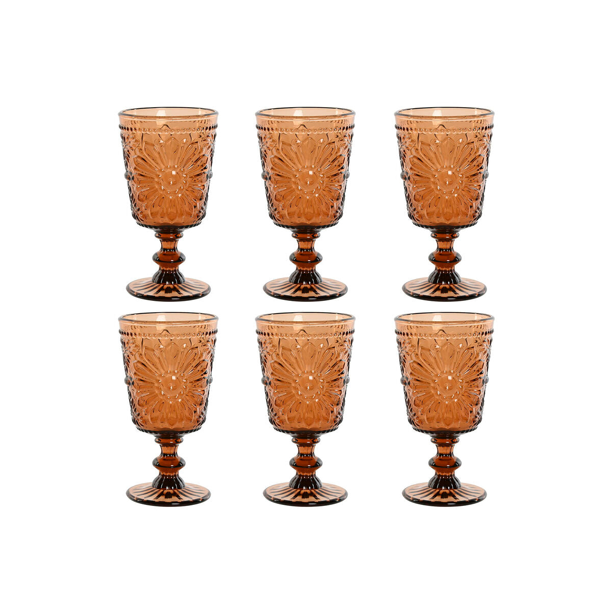 Set of cups Home ESPRIT Crystal 8,5 x 8,5 x 16,3 cm (6 Units)