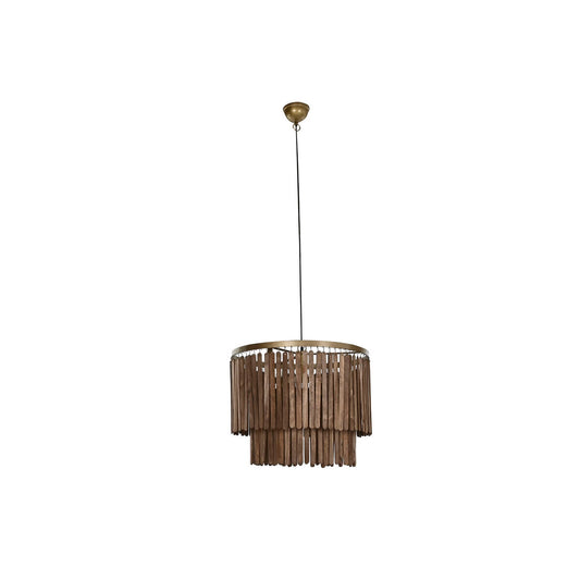 Ceiling Light Home ESPRIT Brown Golden Wood Metal Mango wood 50 W 60 x 60 x 48 cm Home ESPRIT