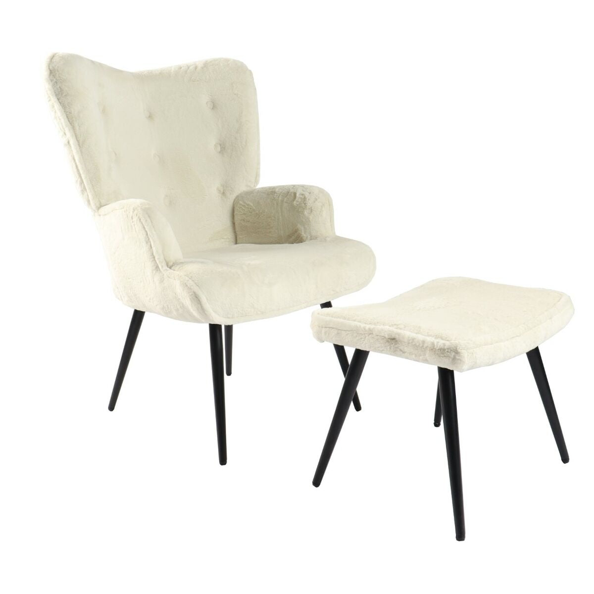 Armchair Home ESPRIT White Polyester Metal 72 X 74 X 97 cm