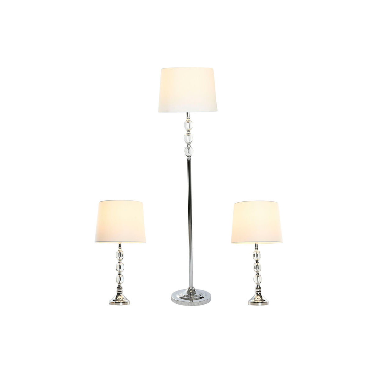 Floor Lamp Home ESPRIT White Silver 50 W 220 V 35 x 35 x 150 cm (3 Pieces) Home ESPRIT