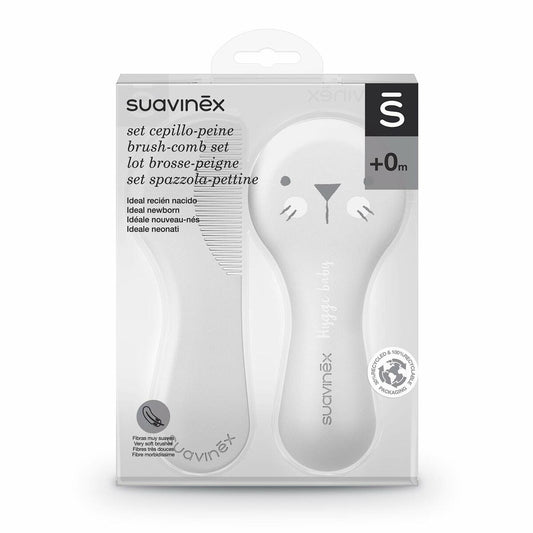 Set of combs/brushes Suavinex White (2 Pieces)